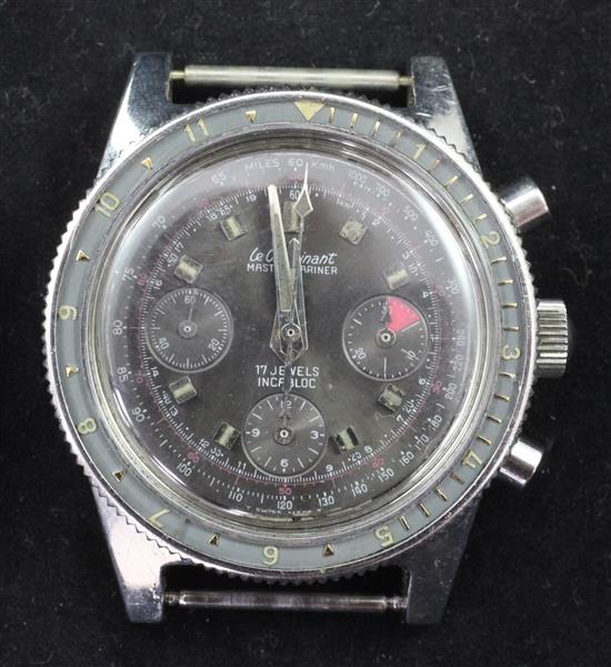 A gentlemans stainless steel Le Cheminant Master Mariner Chronograph wrist watch,